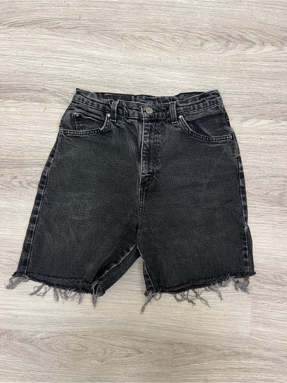 Riders by Lee Black Distressed High-Rise Jean Shorts